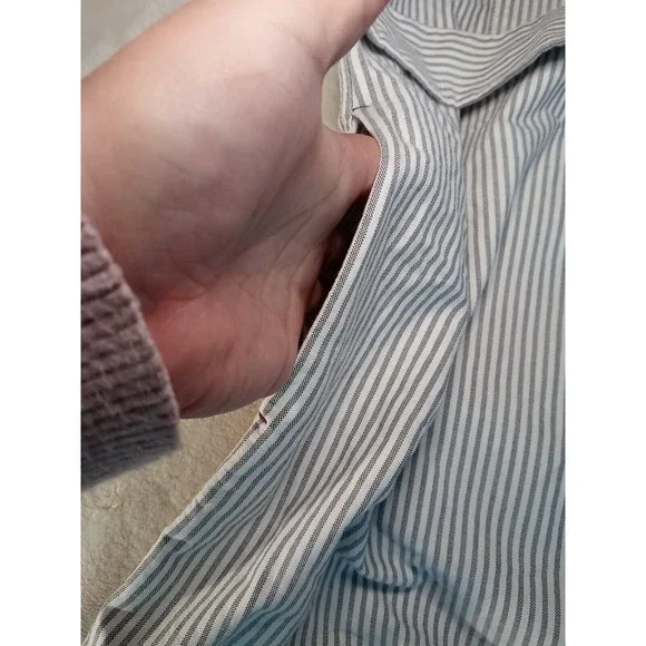 NWT Everlane Gray & White Oxford Shirt Dress Belted Organic Cotton Size XS - Picture 10 of 16
